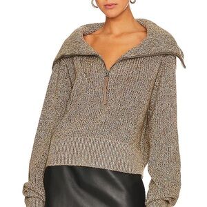 Varley Mentone Half Zip in Dark Olive Speckle XS NWOT